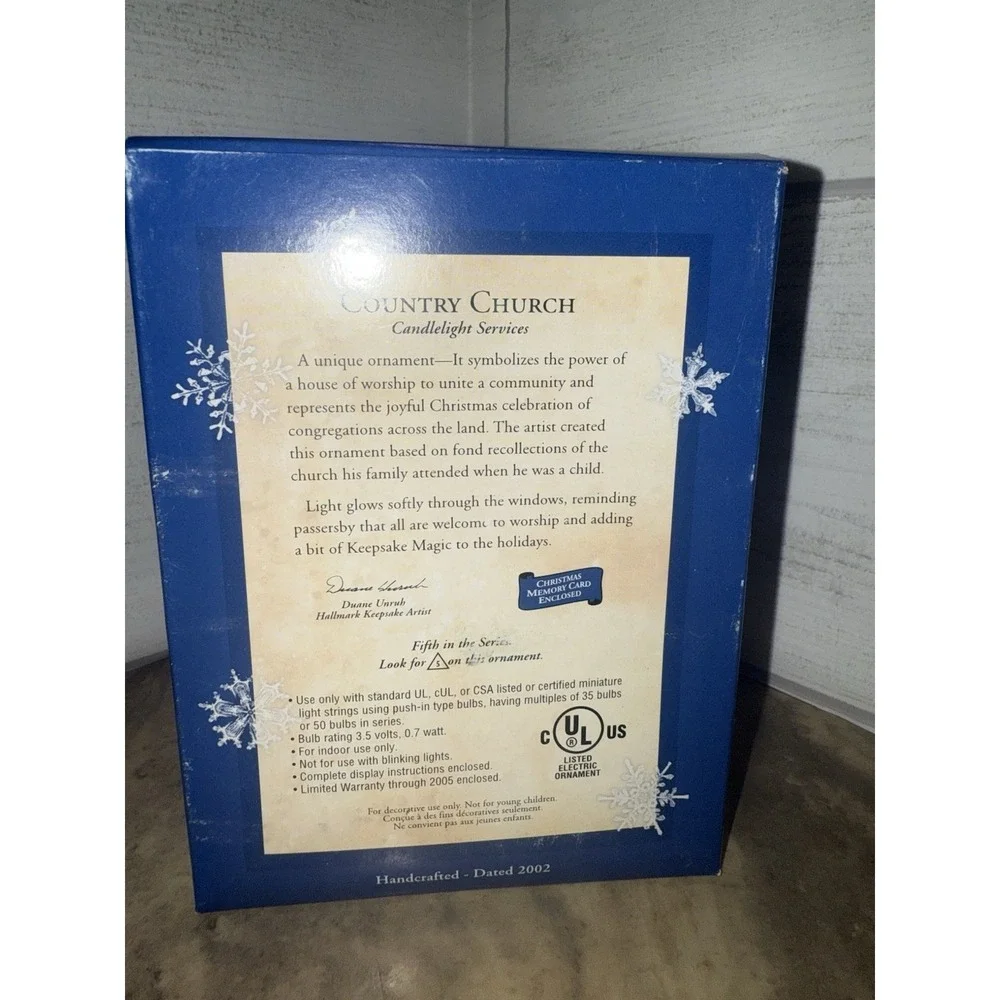Hallmark Keepsake Christmas Ornament Country Church Light Magic EUC w/ Box‎